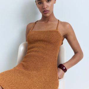 Lurex dress with crossed back