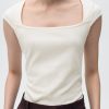 Cotton t-shirt with low neckline