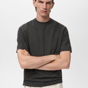 Textured cotton T-shirt