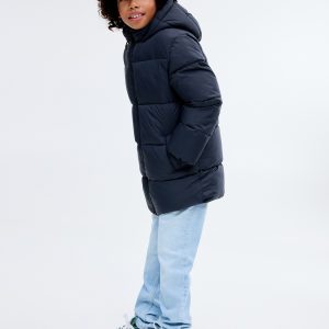 Long coat with padded lining