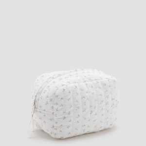 Floral-print cosmetic bag