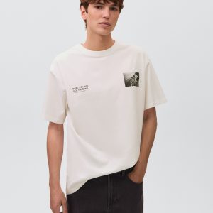 Printed cotton-blend t-shirt