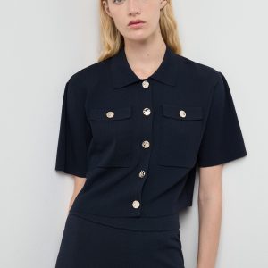 Short-sleeved knitted jacket