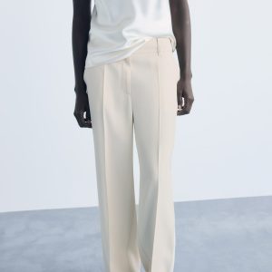 Straight mid-rise pants