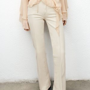 Mid-rise flared jeans