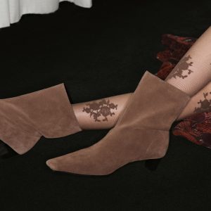 Suede leather ankle boots