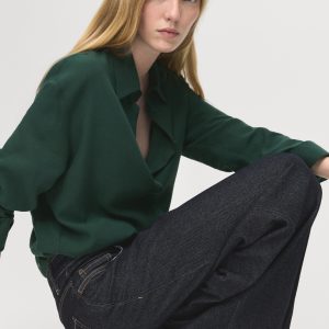 Lyocell shirt with hidden buttons