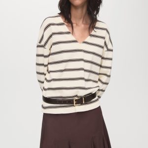 Striped cotton-blend sweatshirt