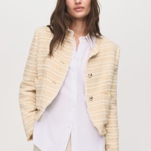 Tweed jacket with jewel buttons