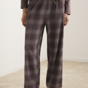 Two-piece flannel check pajamas