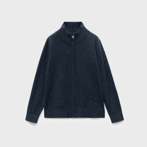 Zipped knit cardigan