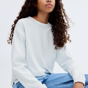 Decorative seams cotton sweater