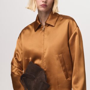 Satin jacket with pockets