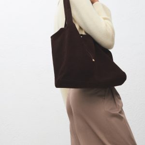 Suede shopper bag
