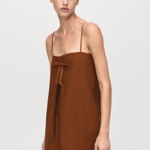 Dress with bow neckline