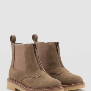 Suede leather ankle boots