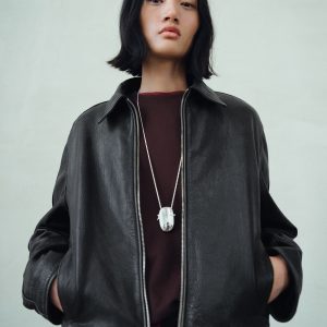 Lapels leather jacket