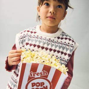 Knitted vest with heart pattern