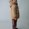 Anorak with shearling-effect hood