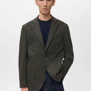 Slim fit microstructure blazer