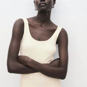 Floral-embroidered combined dress