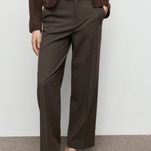 Mid-rise cropped straight-leg pants