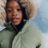 Anorak with shearling-effect hood