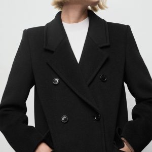 Double-breasted wool coat