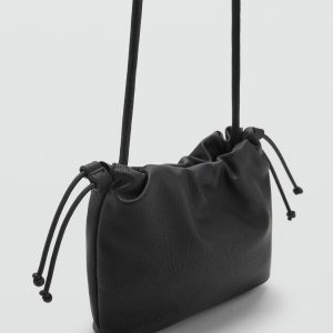 Faux-leather bucket handbag