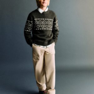 Jacquard knitted sweater