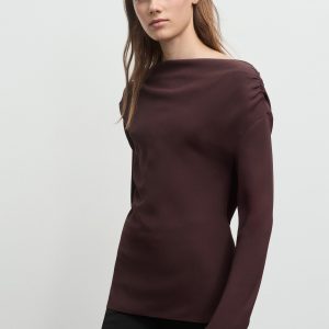 Blouse with asymmetrical neckline
