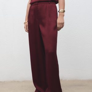 Satin wide-leg pants