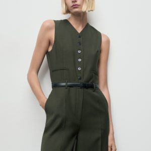 Suit-style jumpsuit with suit