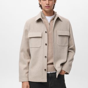 Wool overshirt with pockets