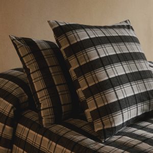 Flannel cotton melange-yarn pillowcase with check pattern 45x110 cm