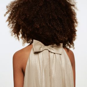 Bow metallic dress