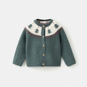 Printed knitwear cardigan