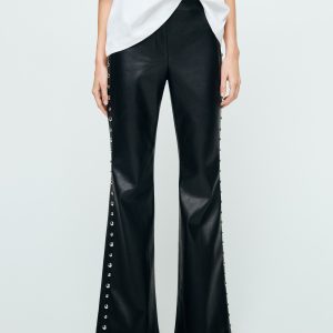 Studded faux-effect trousers