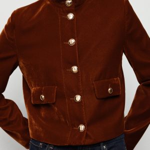 Velvet jacket with buttons