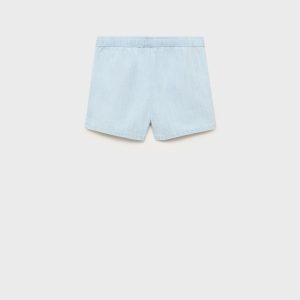 Denim-effect cotton shorts