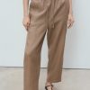 Linen pants with drawstring
