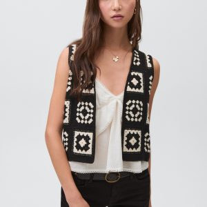 Crochet knitted vest