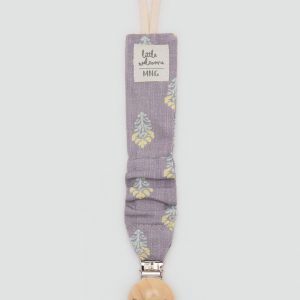 Floral cotton pacifier clip