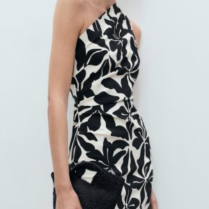 Asymmetrical pleated dress