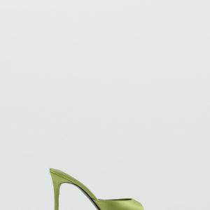 Satin-effect heeled sandals