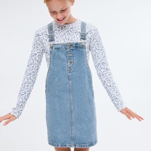 Short denim pinafore