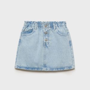 Denim paperbag skirt