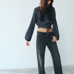 Straight-fit jeans with studs