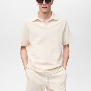 Regular-fit textured polo shirt