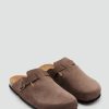 Suede leather clogs